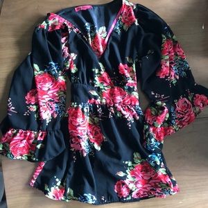 Betsey Johnson Bell Sleeve Blouse